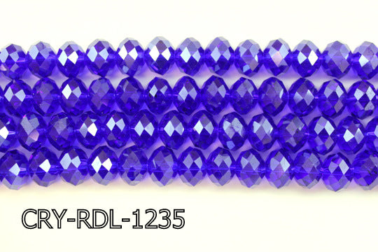 Angelic Crystal Faceted Rondel 12mm 10'' CRY-RDL-1235