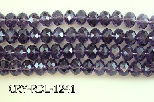 Angelic Crystal Faceted Rondel 12mm 10'' CRY-RDL-1241