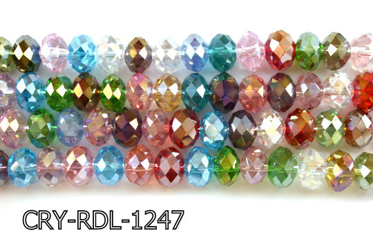 Angelic Crystal Faceted Rondel 12mm 10'' CRY-RDL-1247