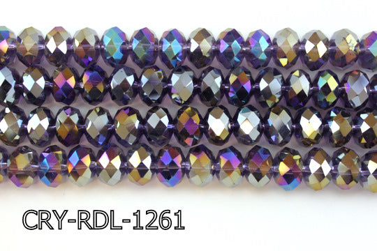 Angelic Crystal Faceted Rondel 12mm 10'' CRY-RDL-1261