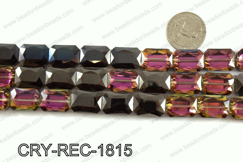 Angelic crystal rectangle faceted 13x18mmCRY-REC-1815