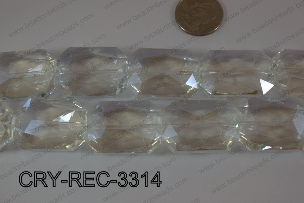 Angelic Crystal Rectangle Faceted 24x33mm CRY-REC-3314