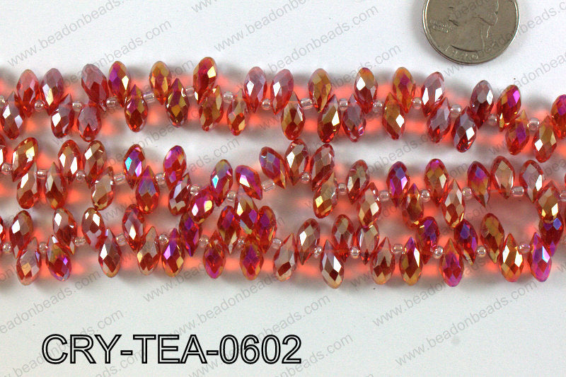 Top drilled teardrop crystals 6x12mm CRY-TEA-0602