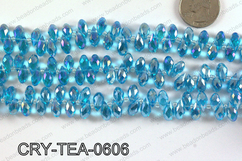 Top drilled teardrop crystals 6x12mm CRY-TEA-0606