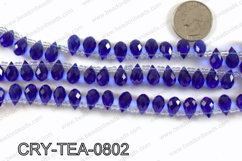 Top drilled teardrop crystals 8x13mm CRY-TEA-0802