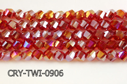 Angelic Crystal Faceted Twisted 9x10mm CRY-TWI-0906