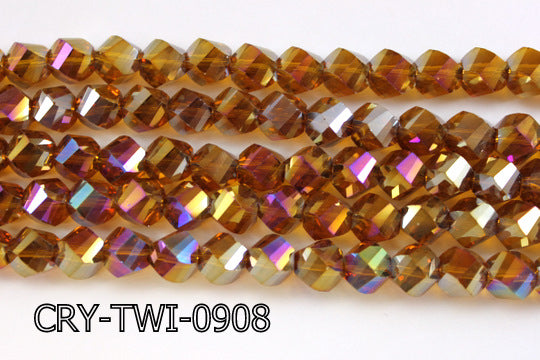 Angelic Crystal Faceted Twisted 9x10mm CRY-TWI-0908