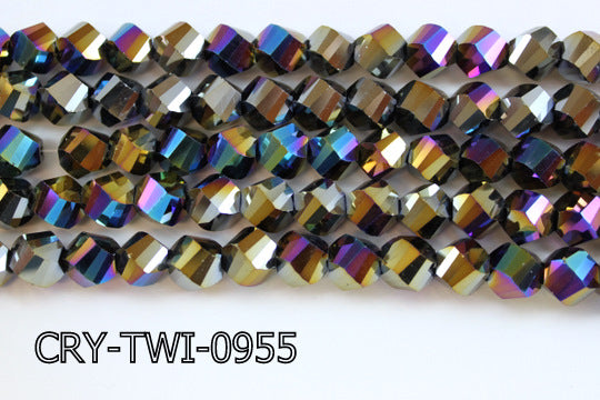 Angelic Crystal Faceted Twisted 9x10mm CRY-TWI-0955