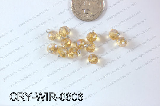 Wired Crystal Rondel 8mm Yellow AB CRY-WIR-0806