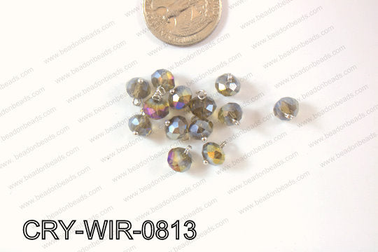 Wired Crystal Rondel 8mm Smokey AB CRY-WIR-0813