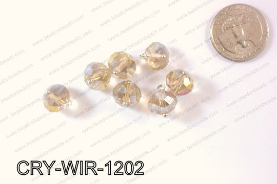 Wired Crystal Rondel 12mm Yellow AB CRY-WIR-1202