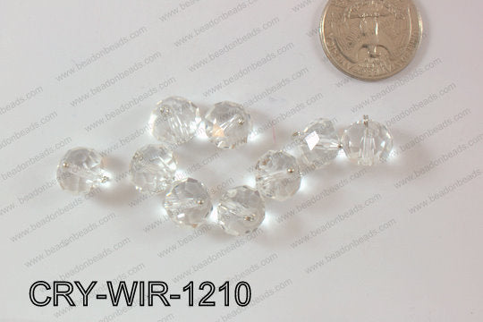 Wired Crystal Rondel 12mm Clear CRY-WIR-1210