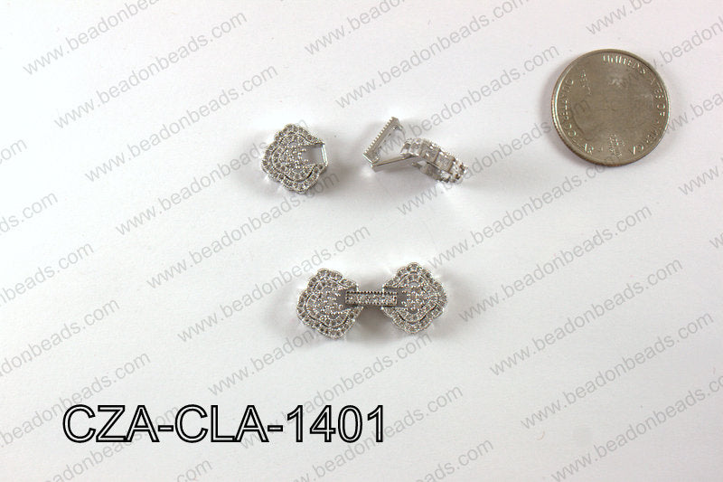 CZ FLOWER MICRO PAVE CLASP 14X30MM CZA-CLA-1401