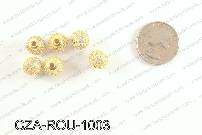 CZ Round Micro Pave Bead 10MM CZA-ROU-1003
