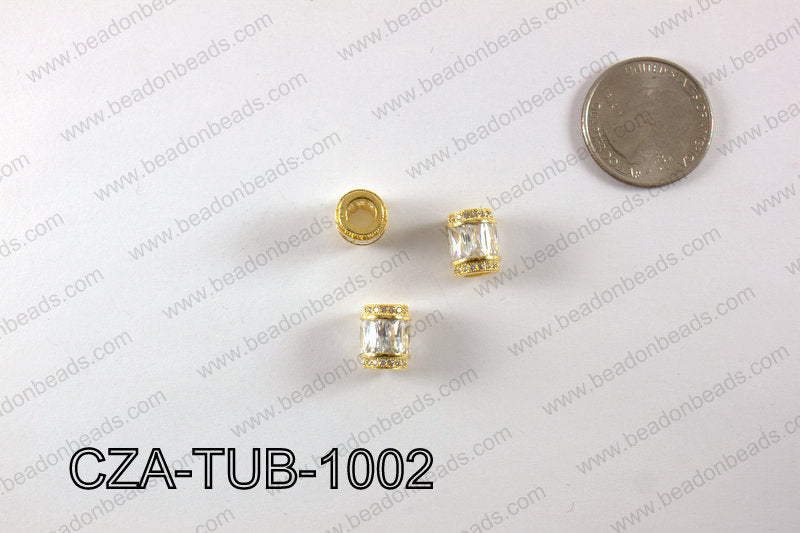 CZ TUBE MICRO PAVE 10X12MM CZA-TUB-1002
