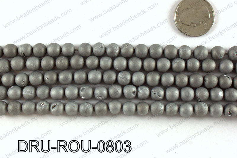 Metallic coated druzy beads 8mm DRU-ROU-0803