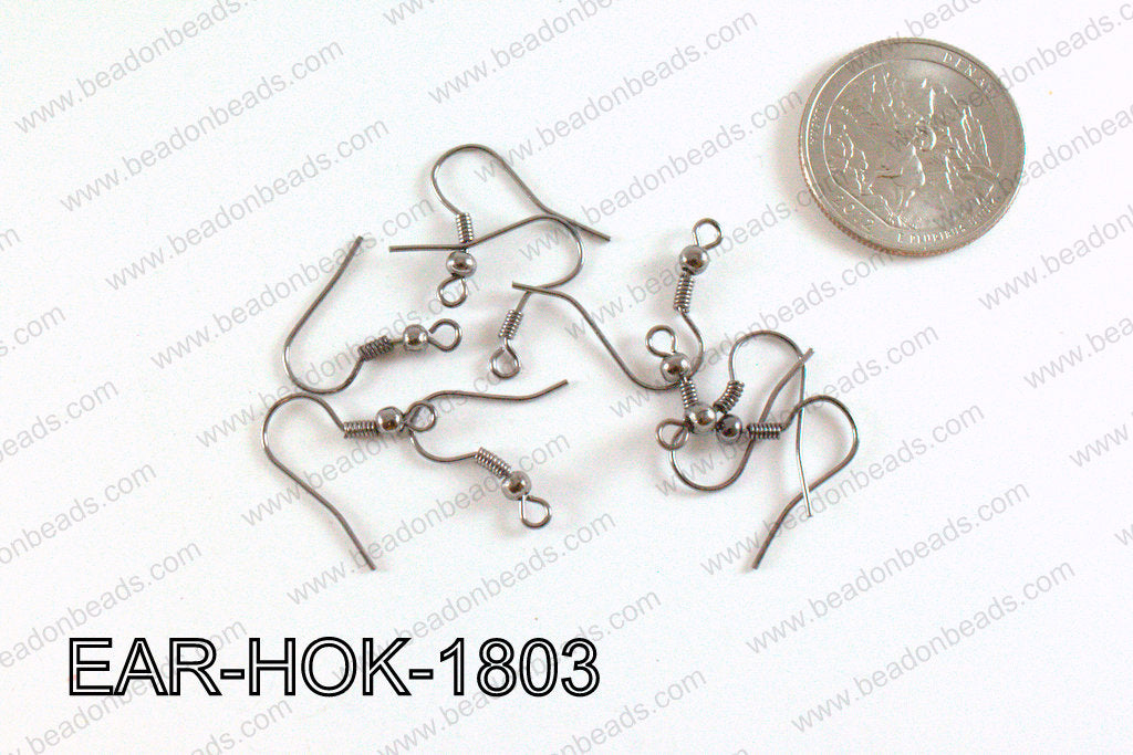 Earring Component Gun Metal 18mm EAR-HOK-1803