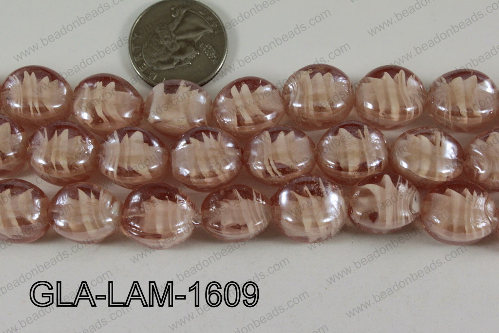 Glass Lampwork Nugget Peach 16mm GLA-LAM-1609