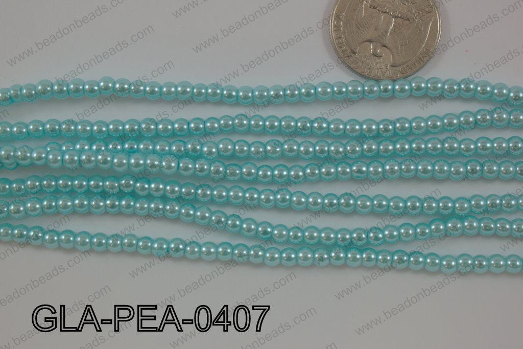 Glass Pearl Round 4mm Light Blue GLA-PEA-0407