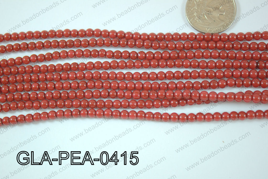 Glass Pearl Round 4mm Red GLA-PEA-0415