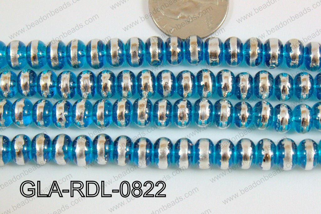 Glass Rondelle 8mm blue GLA-RDL-0822