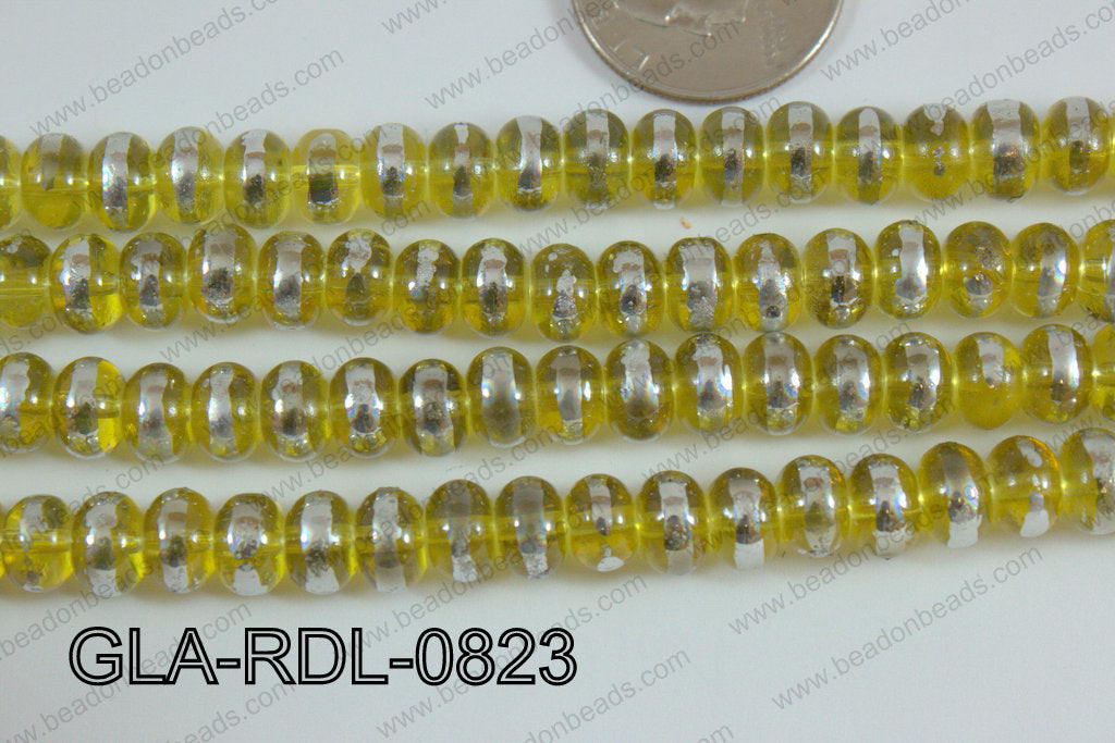 Glass Rondelle 8mm yellow GLA-RDL-0823