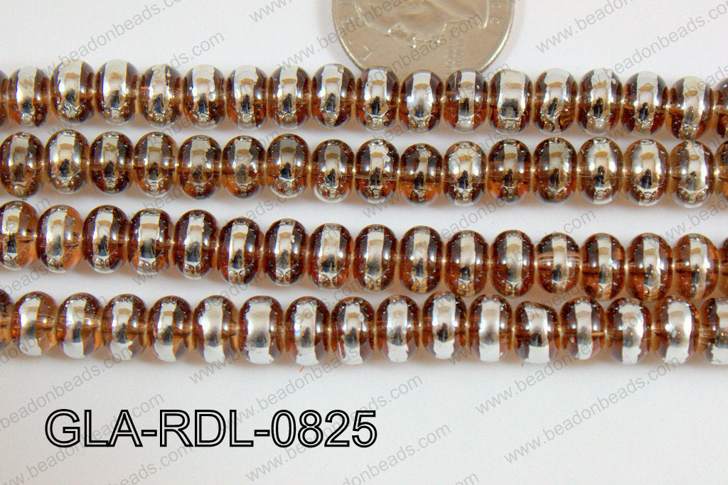 Glass Rondelle 8mm brown GLA-RDL-0825