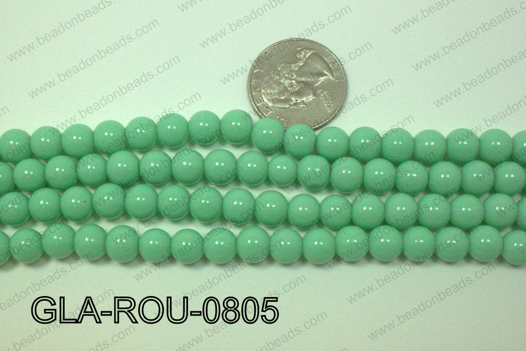 Glass Round Mint 8mm GLA-ROU-0805