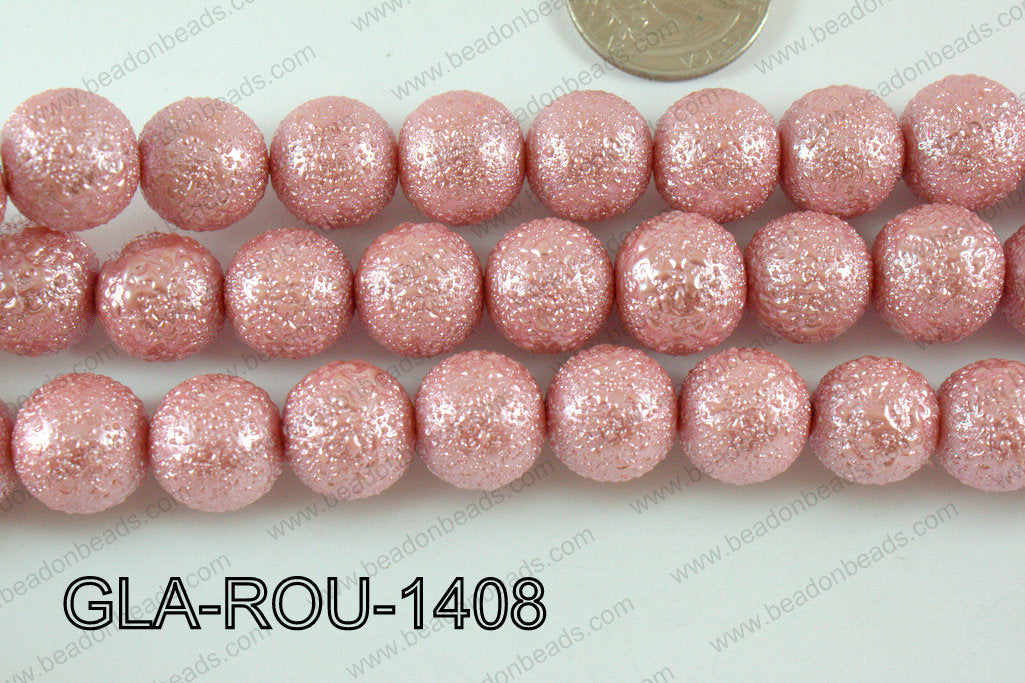 Glass Round 14mm pink GLA-ROU-1408