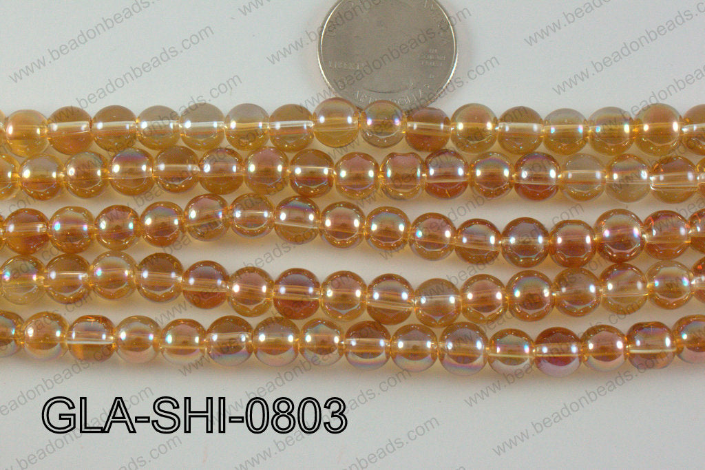 Shimmer Glass beads Orange 8mm GLA-SHI-0803