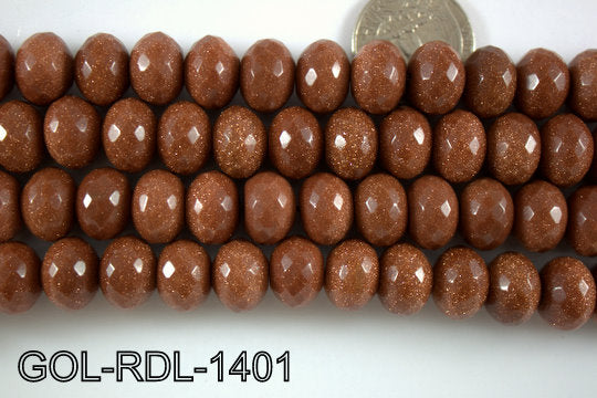 Gold Stone Rondel 14mm GOL-RDL-1401