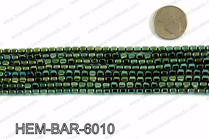 Metallic coated hematite 6x4mm HEM-BAR-6010