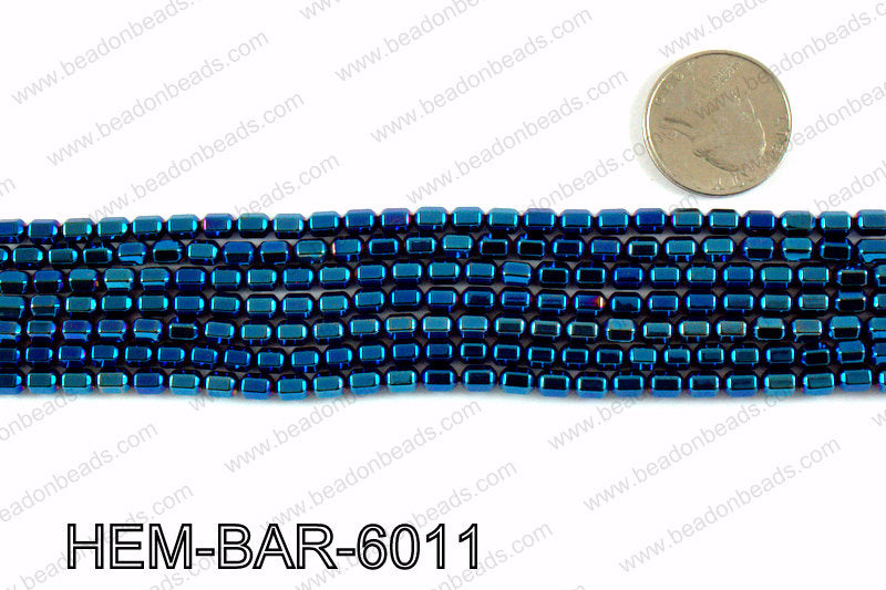 Metallic coated hematite 6x4mm HEM-BAR-6011