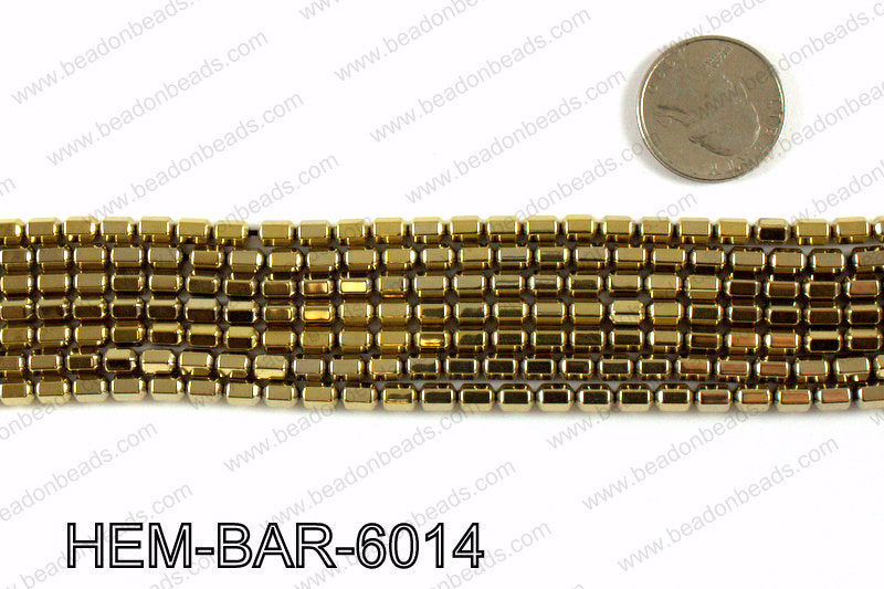 Metallic coated hematite 6x4mm HEM-BAR-6014