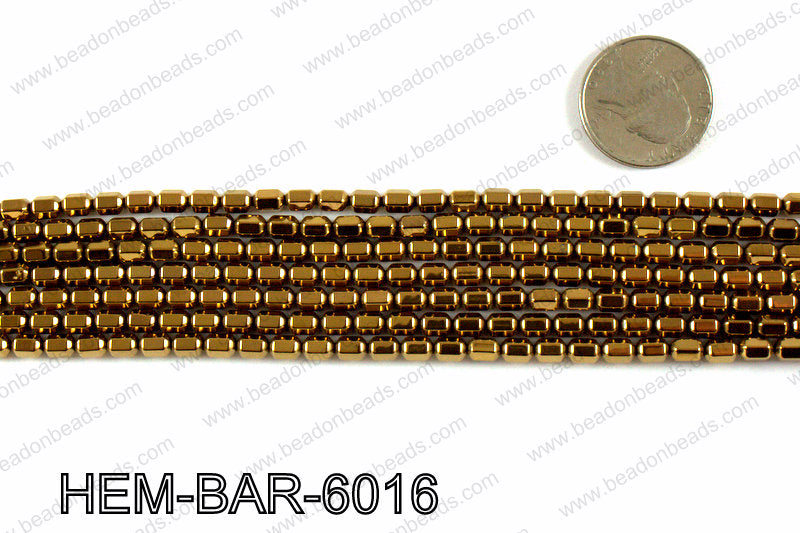 Metallic coated hematite 6x4mm HEM-BAR-6016