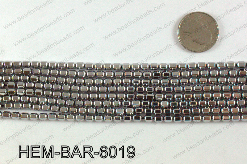 Metallic coated hematite 6x4mm HEM-BAR-6019