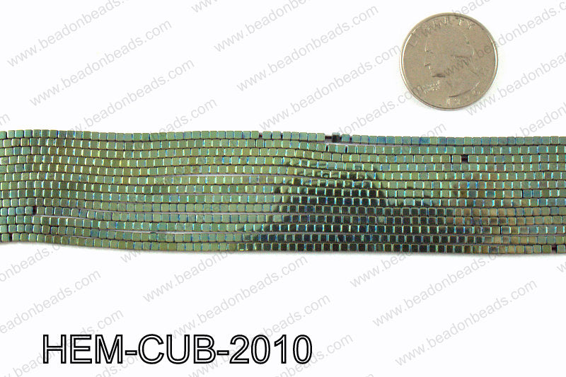 Metallic coated hematite 2x2mm HEM-CUB-2010