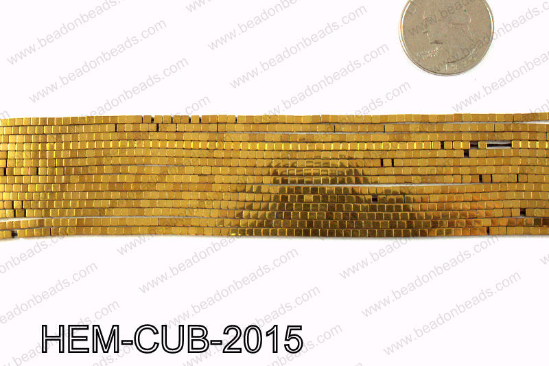 Metallic coated hematite 2x2mm HEM-CUB-2015