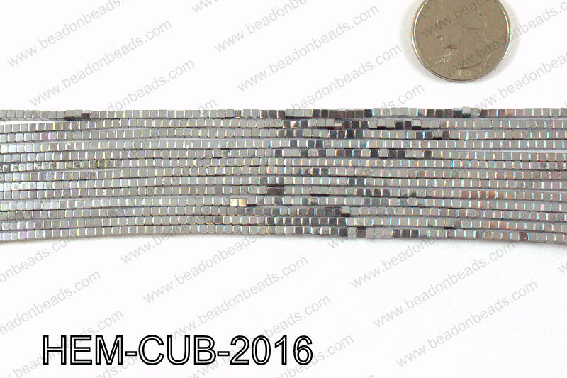 Metallic coated hematite 2x2mm HEM-CUB-2016