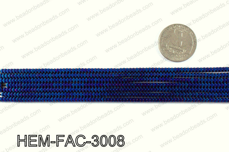 Metallic coated hematite 3x2mm HEM-FAC-3008