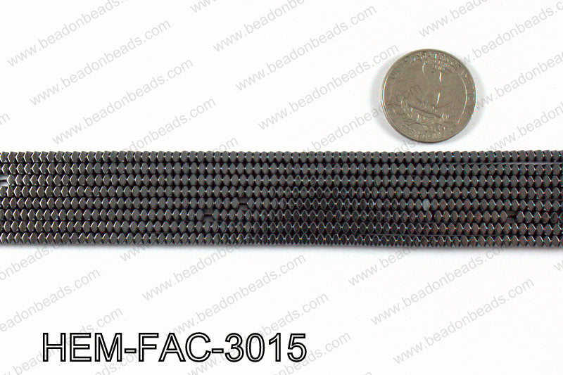 Metallic coated hematite 3x2mm HEM-FAC-3015