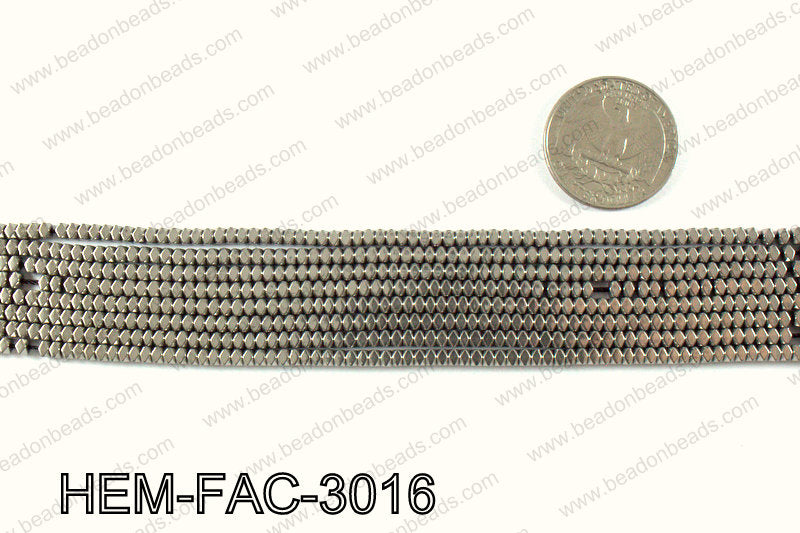 Metallic coated hematite 3x2mm HEM-FAC-3016