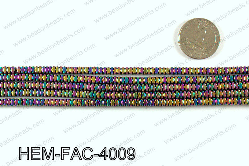 Metallic coated hematite 4x3mm HEM-FAC-4009