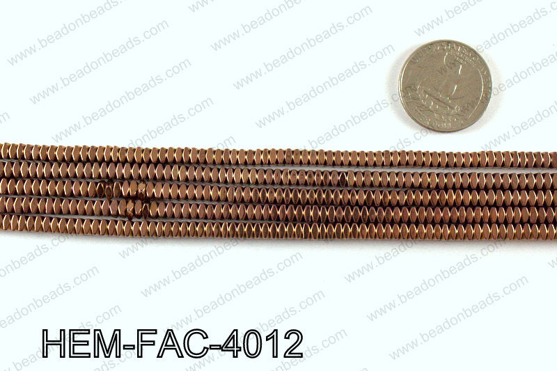 Metallic coated hematite 4x3mm HEM-FAC-4012