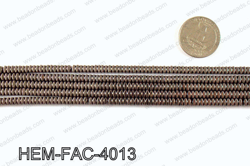 Metallic coated hematite 4x3mm HEM-FAC-4013