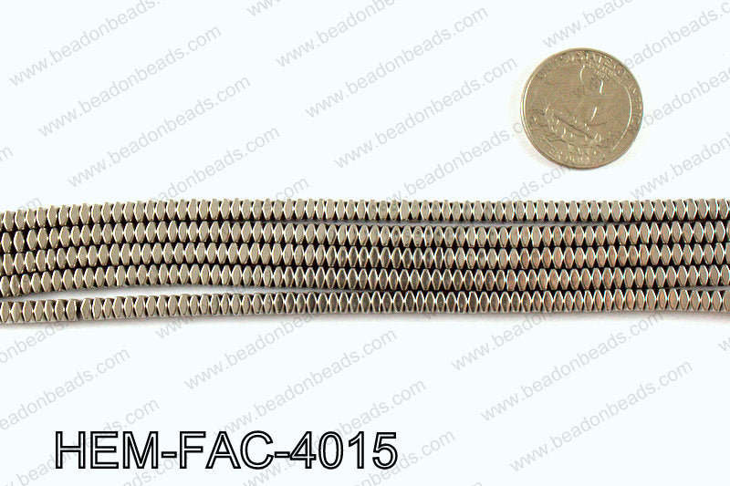 Metallic coated hematite 4x3mm HEM-FAC-4015
