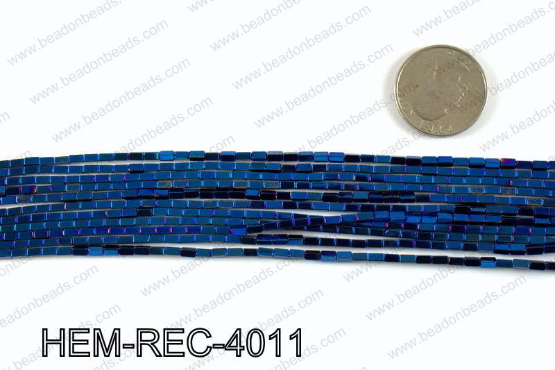 Metallic coated hematite 4x2mm HEM-REC-4011