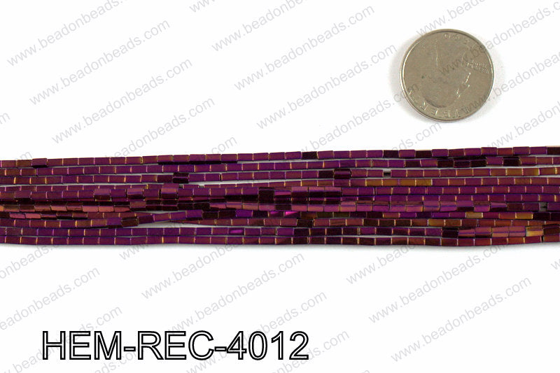 Metallic coated hematite 4x2mm HEM-REC-4012