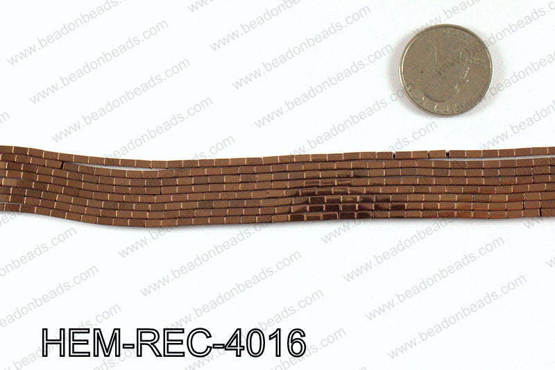 Metallic coated hematite 4x2mm HEM-REC-4016