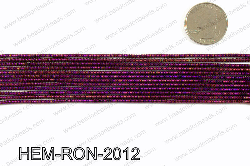 Metallic coated hematite 2x1mm HEM-RON-2012